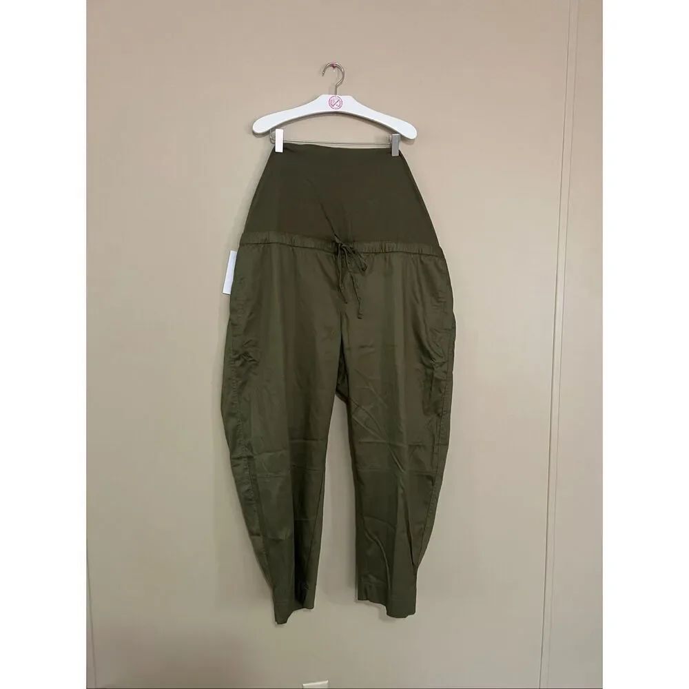 Isabel Maternity By Ingrid & Isabel Olive Green Barrel Leg Pants Woman’s Size XX